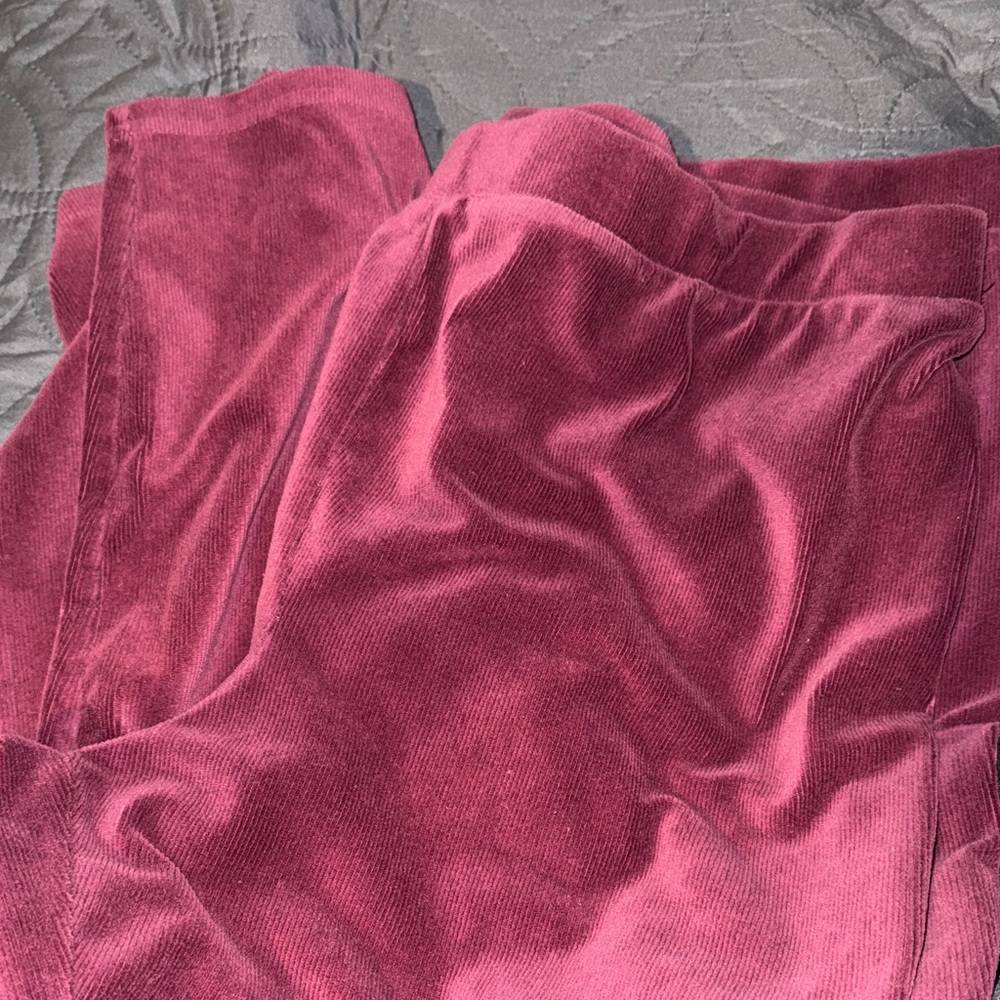 LuLaRoe Velvet Pants in Deep Burgundy